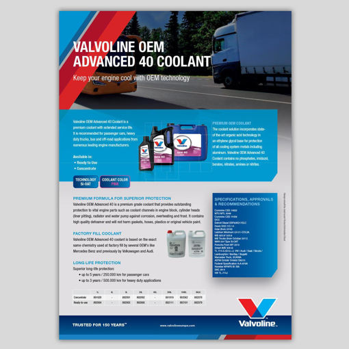 Picture of Valvoline EOM Advanced 40 Coolant (Leaflet)